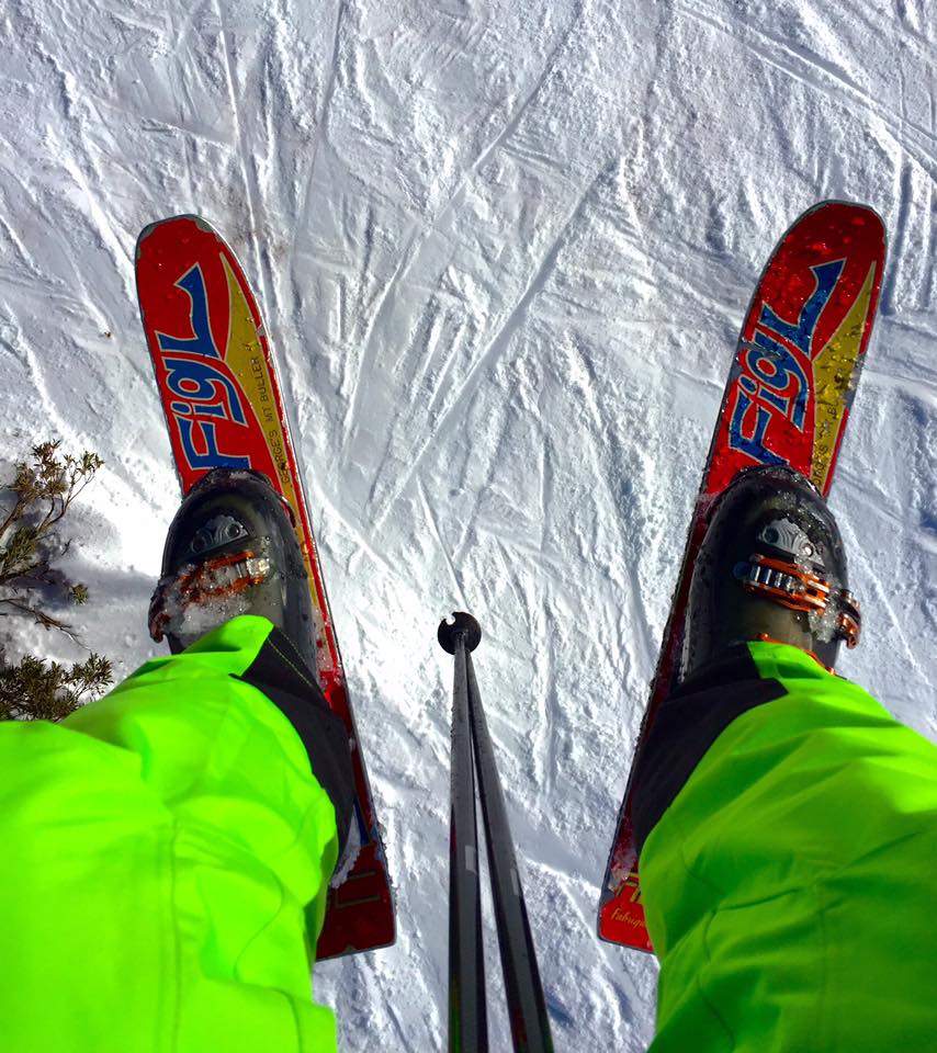 Who remembers skiing on these?